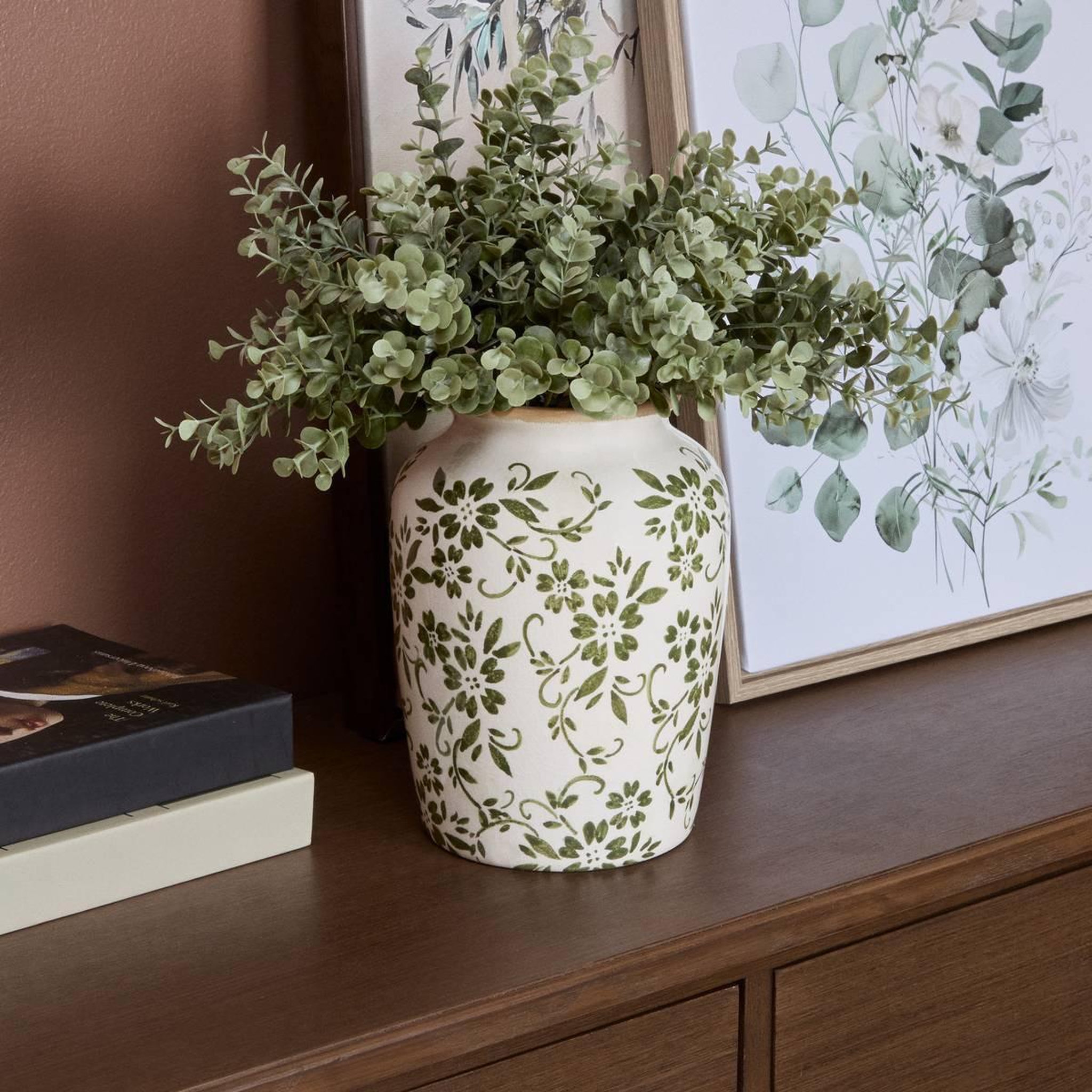 Voir la diapositive 4 : ATMOSPHERA Vase lisière en dolomite  japo  19cm vert clair