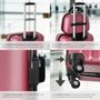 Voir la diapositive 4 : tectake Set de valises trolley rigides 4 pièces, 3 trolleys et une trousse de beauté en plastique ABS robuste rouge bordeaux