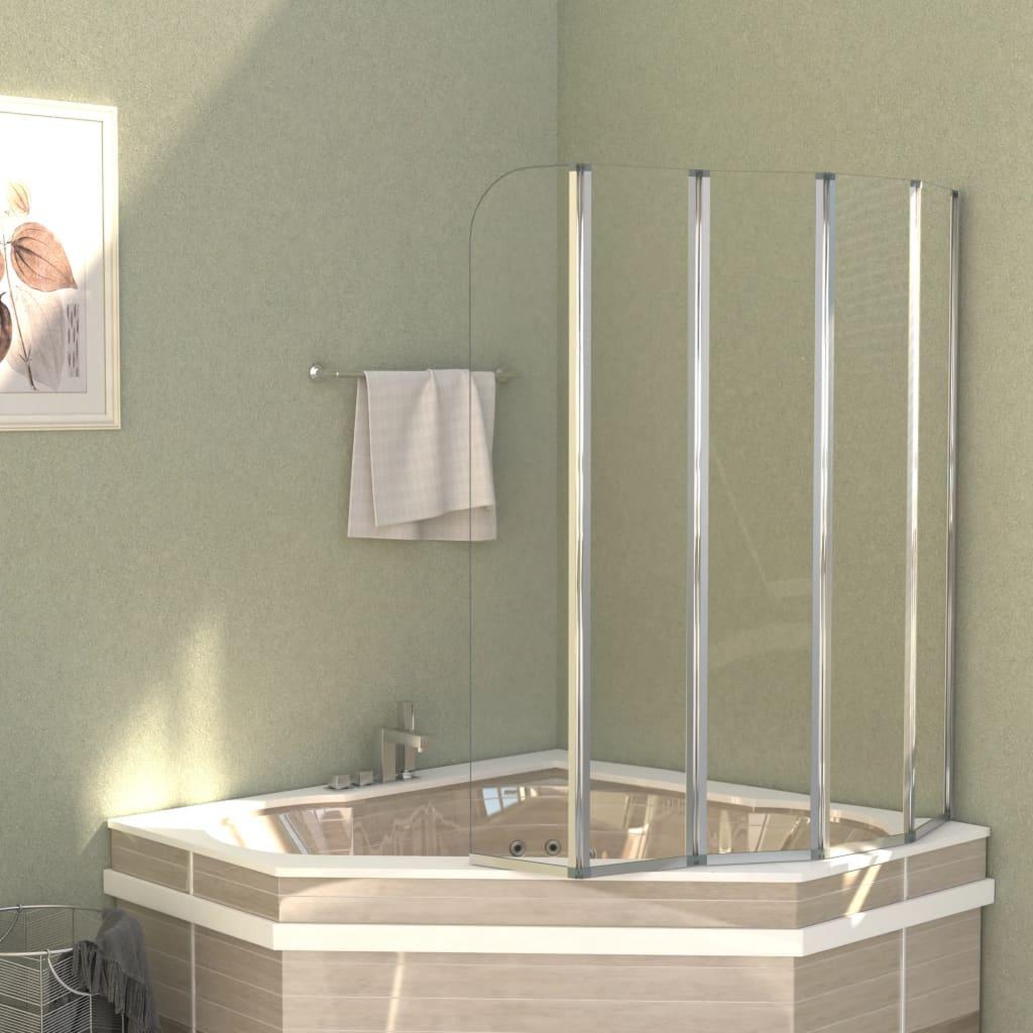 Voir la diapositive 1 : VIDAXL Enclos de bain 120x140 cm Verre trempe Transparent