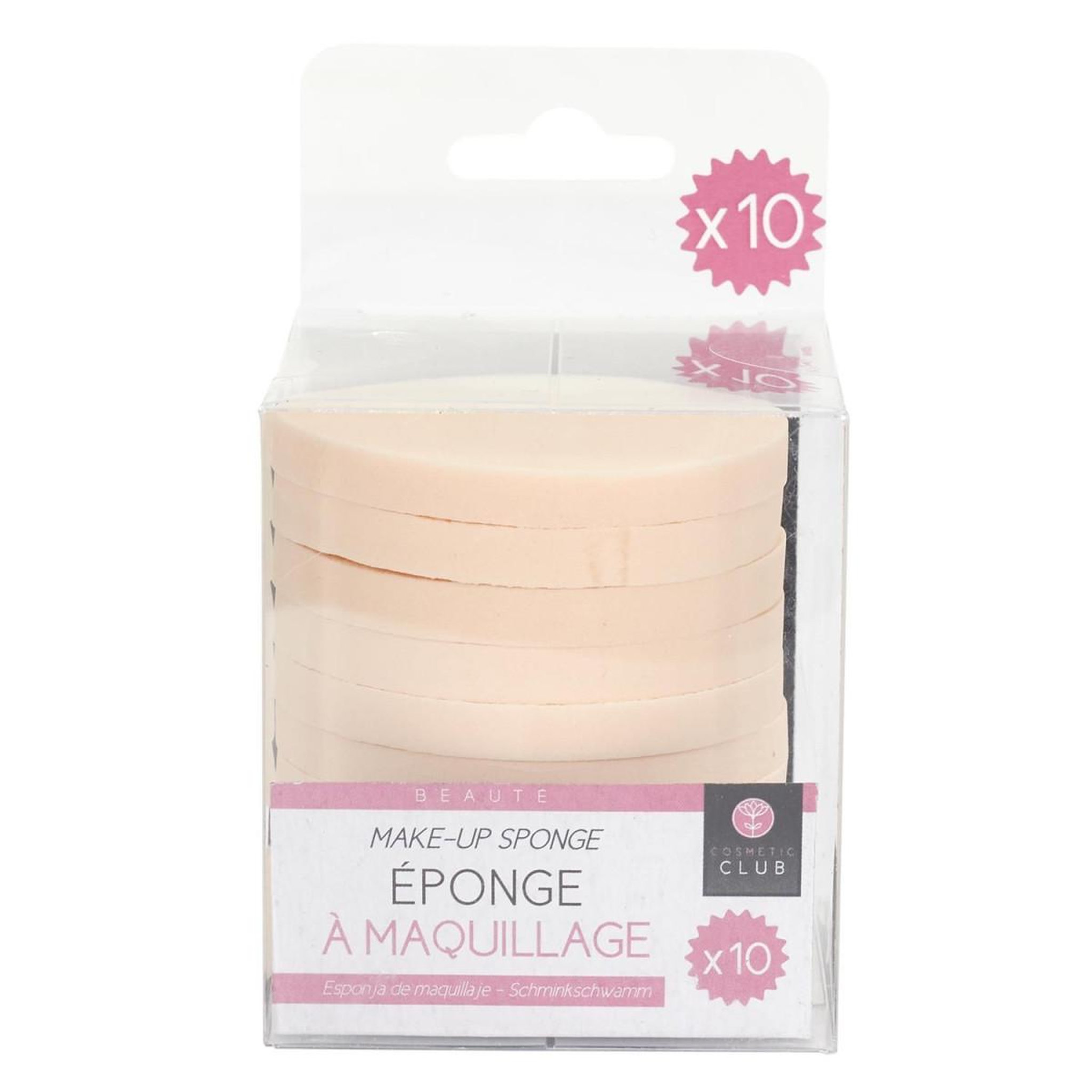 Voir la diapositive 4 : Cosmetic Club Lot de 10 éponges à maquillage  teint  6cm rose