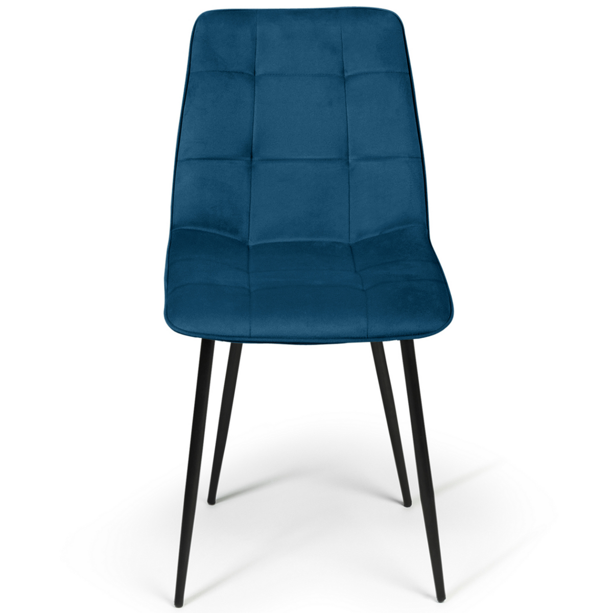 ID MARKET Lot de 6 chaises MILA en velours bleu pour salle à manger