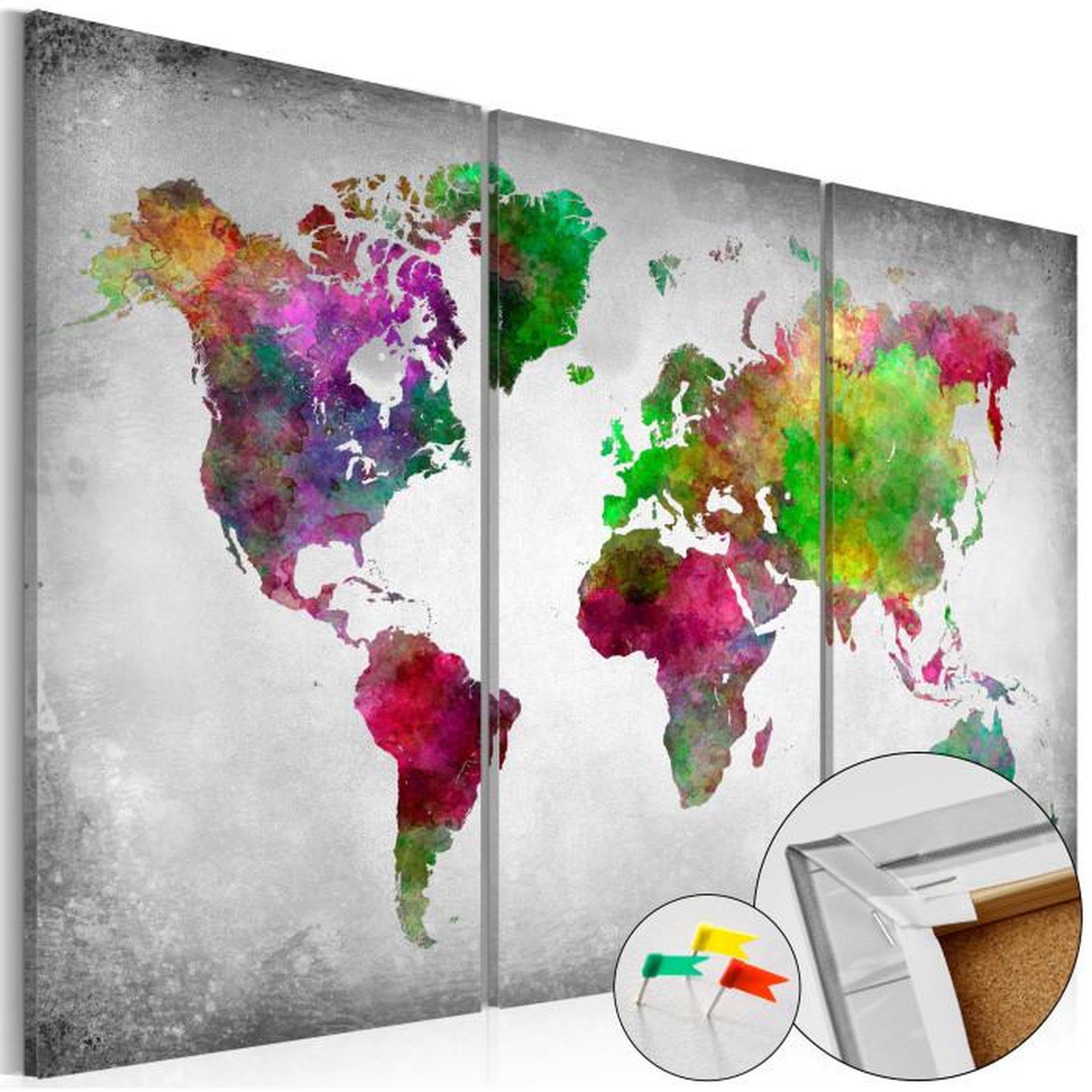 Paris Prix Tableau en Liège  Carte du Monde - Diversity of World. Coloris disponibles : Multicolore