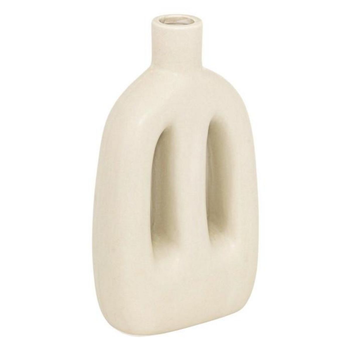 ATMOSPHERA Lot de 2 Vases  Inuit Dreams  20cm Beige & Noir