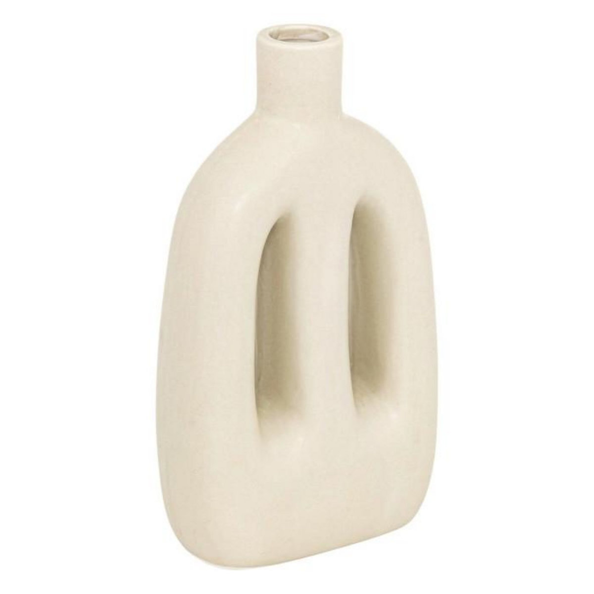 ATMOSPHERA Lot de 2 Vases  Inuit Dreams  20cm Beige & Noir