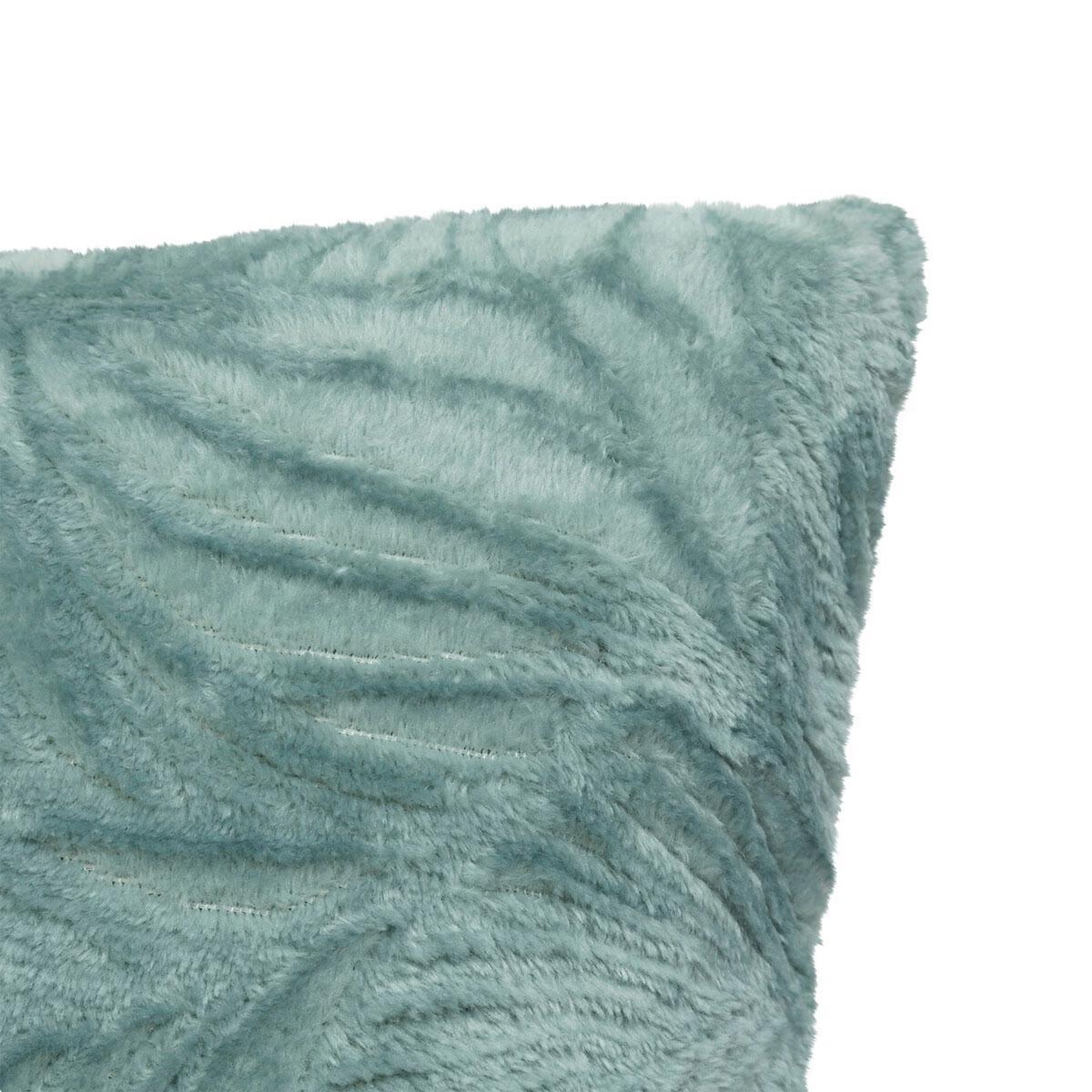 Voir la diapositive 2 : ATMOSPHERA Coussin déco flanelle  ryo  40x40cm bleu givre