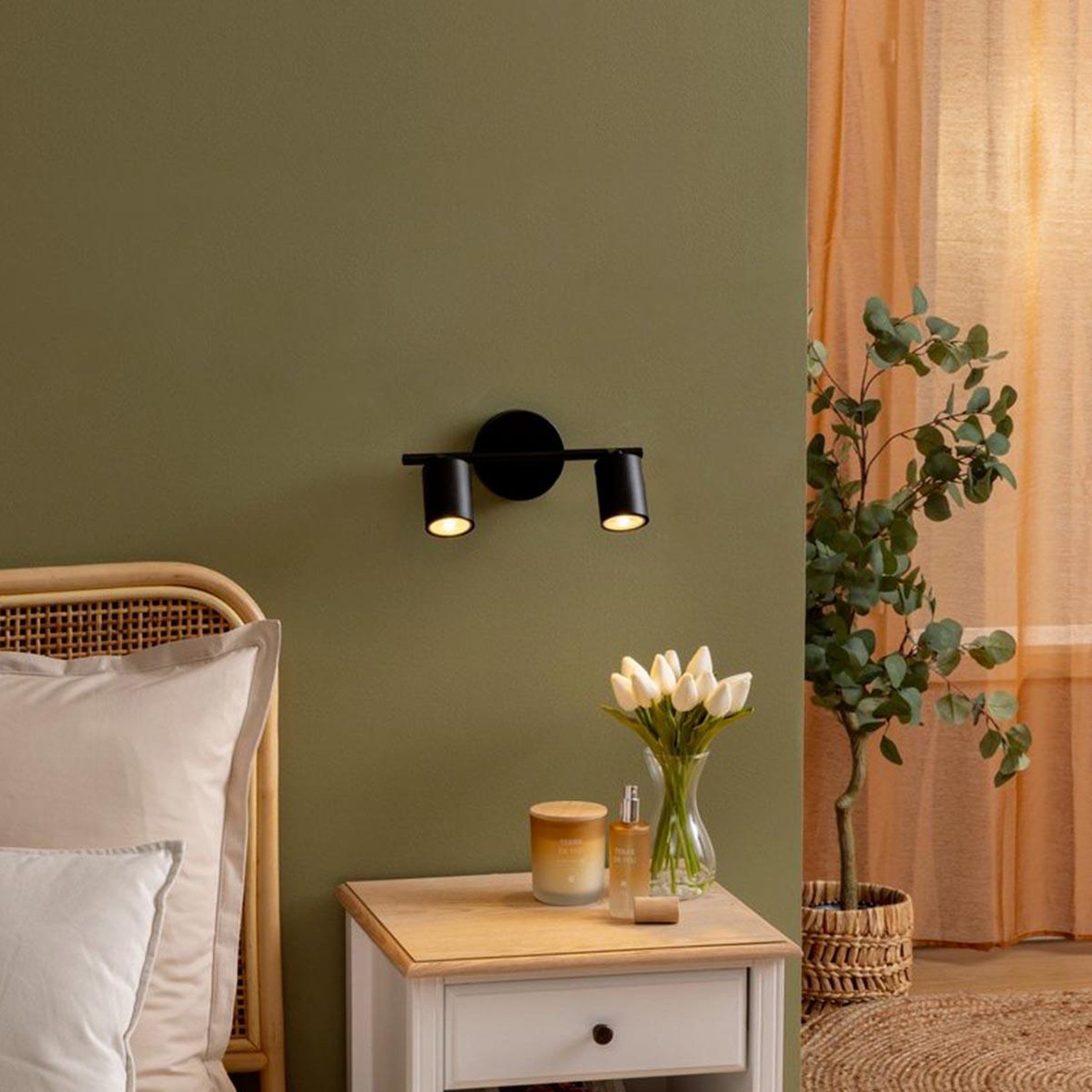Voir la diapositive 6 : ATMOSPHERA Applique murale 2 spots orientables  vico  16cm noir