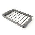 EMUCA SRL Kit de porte-pantalon à 7tringles et rack ajustable Quartz pour armoires -  glissières extension totale et à fermeture douce -  Module 80cm -  Finition Titane