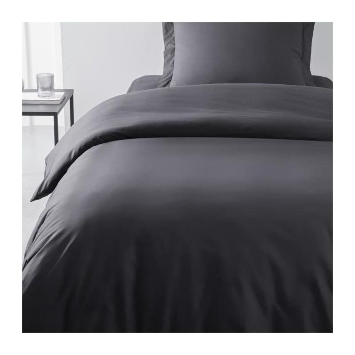Today Housse de couette TODAY Essential - 140 x 200 cm - 1 personne - 100% Coton uni - Fusain