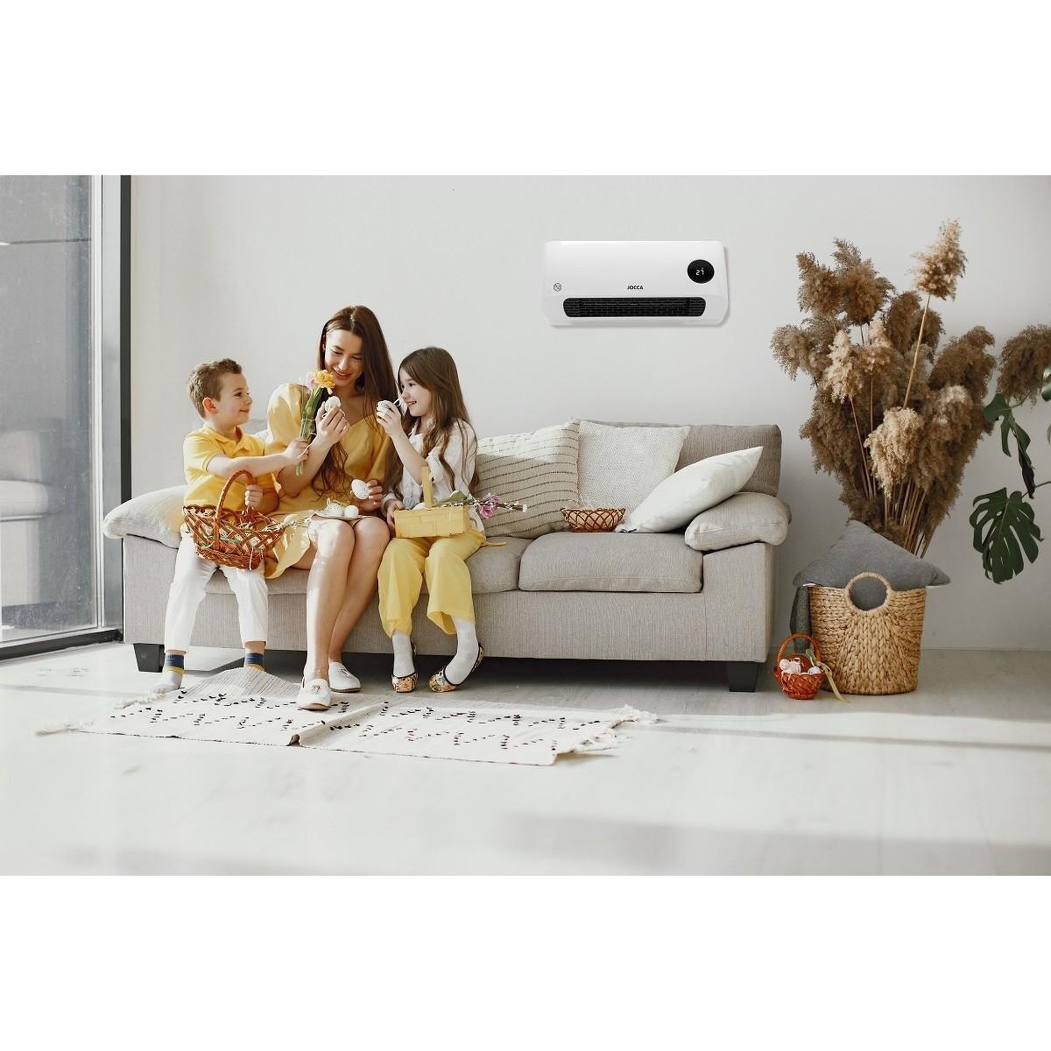 Voir la diapositive 3 : Jocca Ventilateur mural réversible Chauffage Soufflant 2000W Télécommande Écran LED Chaud/Froid Minuteur hebdomadaire 3 modes Jocca