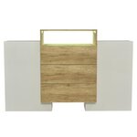 MERAX Buffet 2 porte(s) 3 tiroir(s) - 140 cm blanc+naturel led mdf