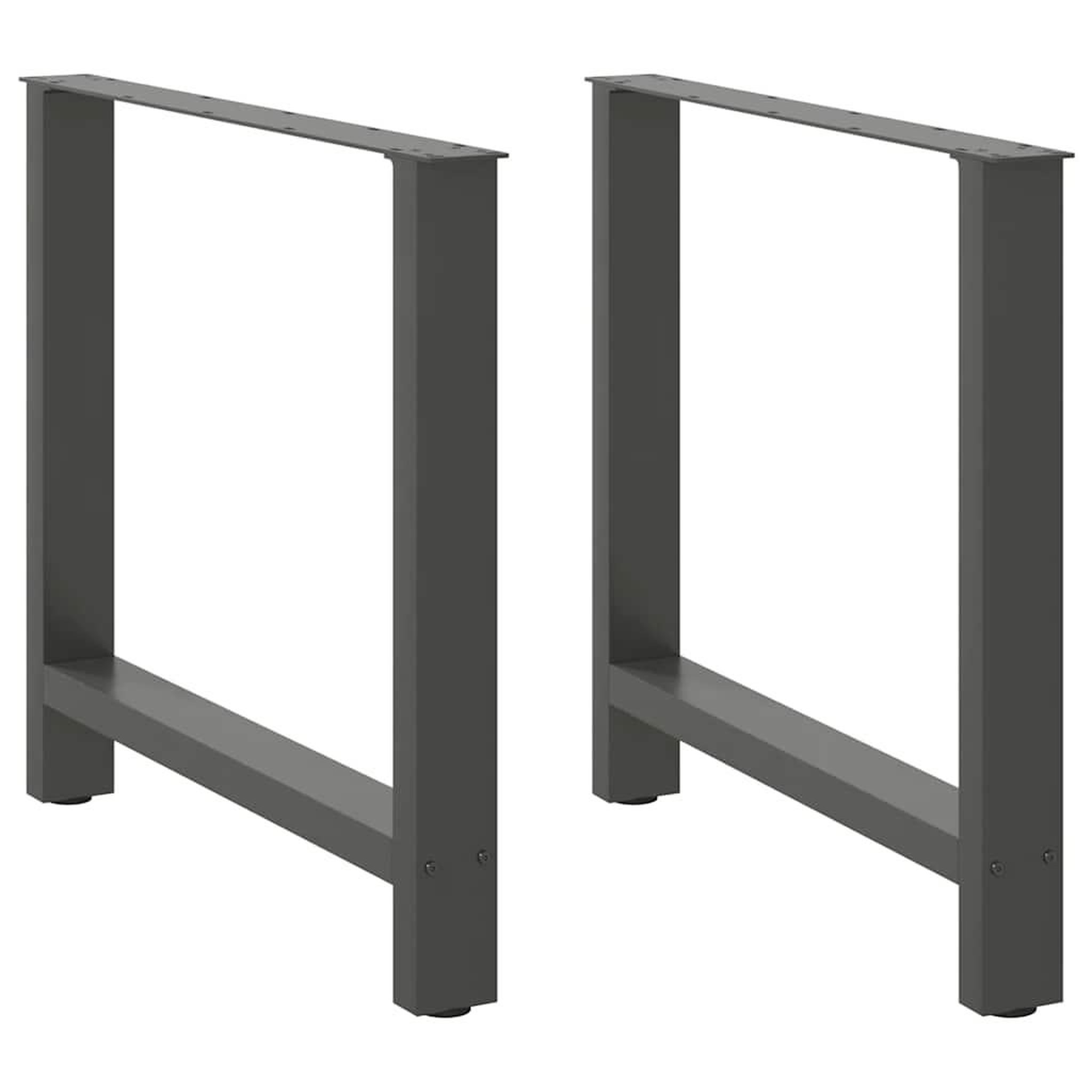 Voir la diapositive 2 : VIDAXL Pieds de table basse anthracite 2 pcs 70x(72-73) cm acier
