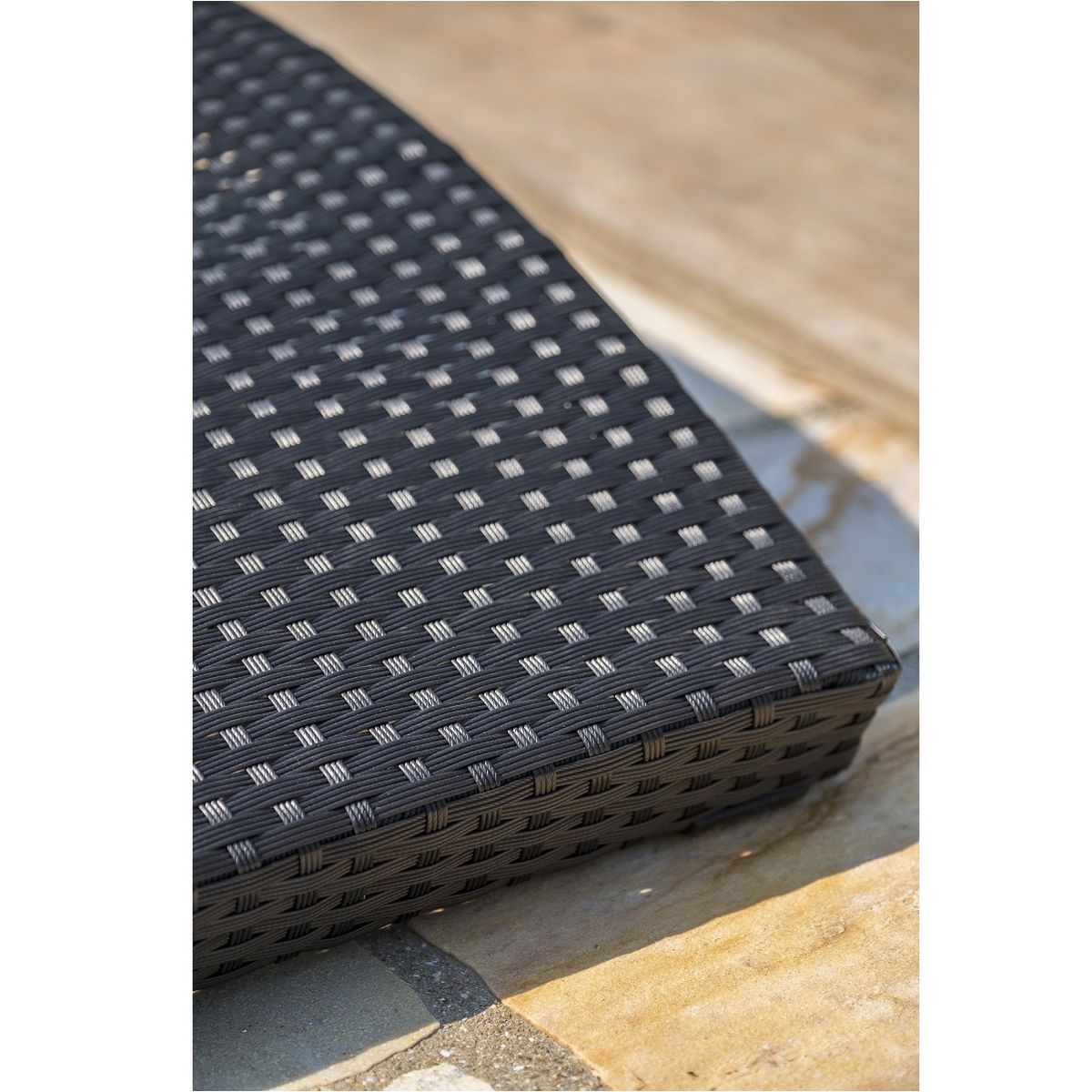 DCB GARDEN Lot de 2 bains de soleil - Résine tressée - Noir - CANCUN