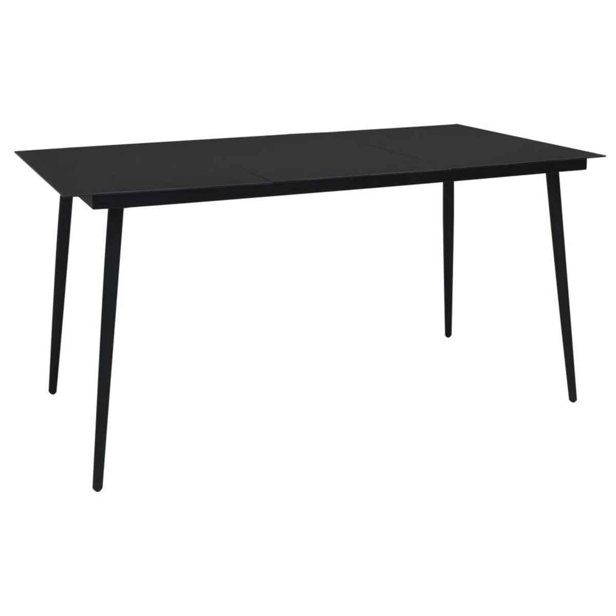 VIDAXL Table a dîner de jardin Noir 190x90x74 cm Acier et verre
