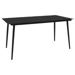 VIDAXL Table a dîner de jardin Noir 190x90x74 cm Acier et verre