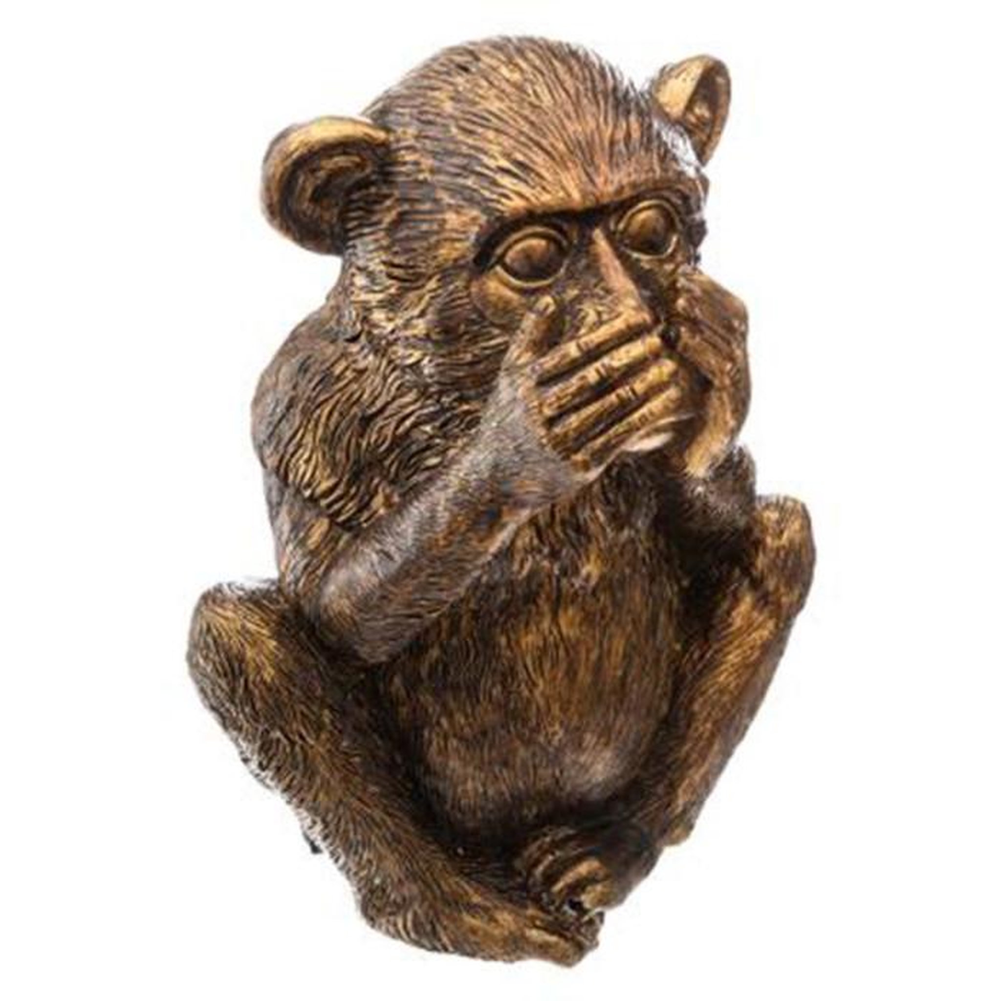 Voir la diapositive 3 : ATMOSPHERA Lot de 3 statuettes déco  singe sagesse  17cm or