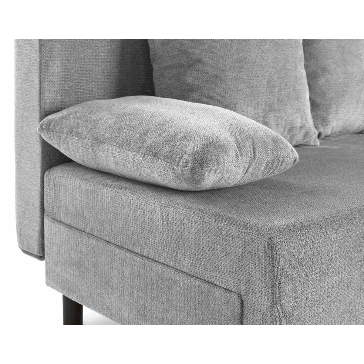 BEST MOBILIER Gloria - canapé d'angle réversible 4 places convertible avec coffre en tissu texturé