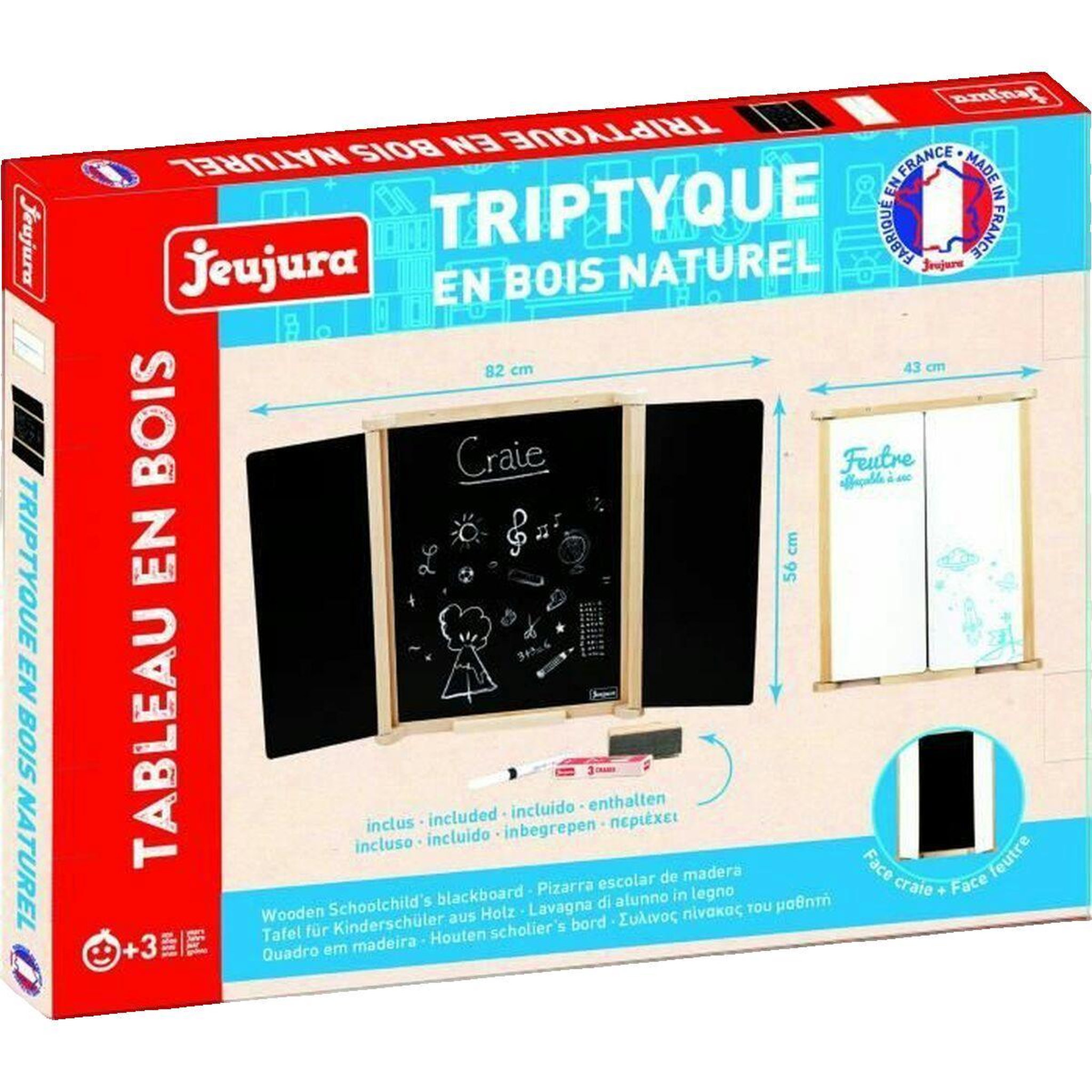 Voir la diapositive 1 : JeuJura Tableau éducatif en bois Jeujura naturel