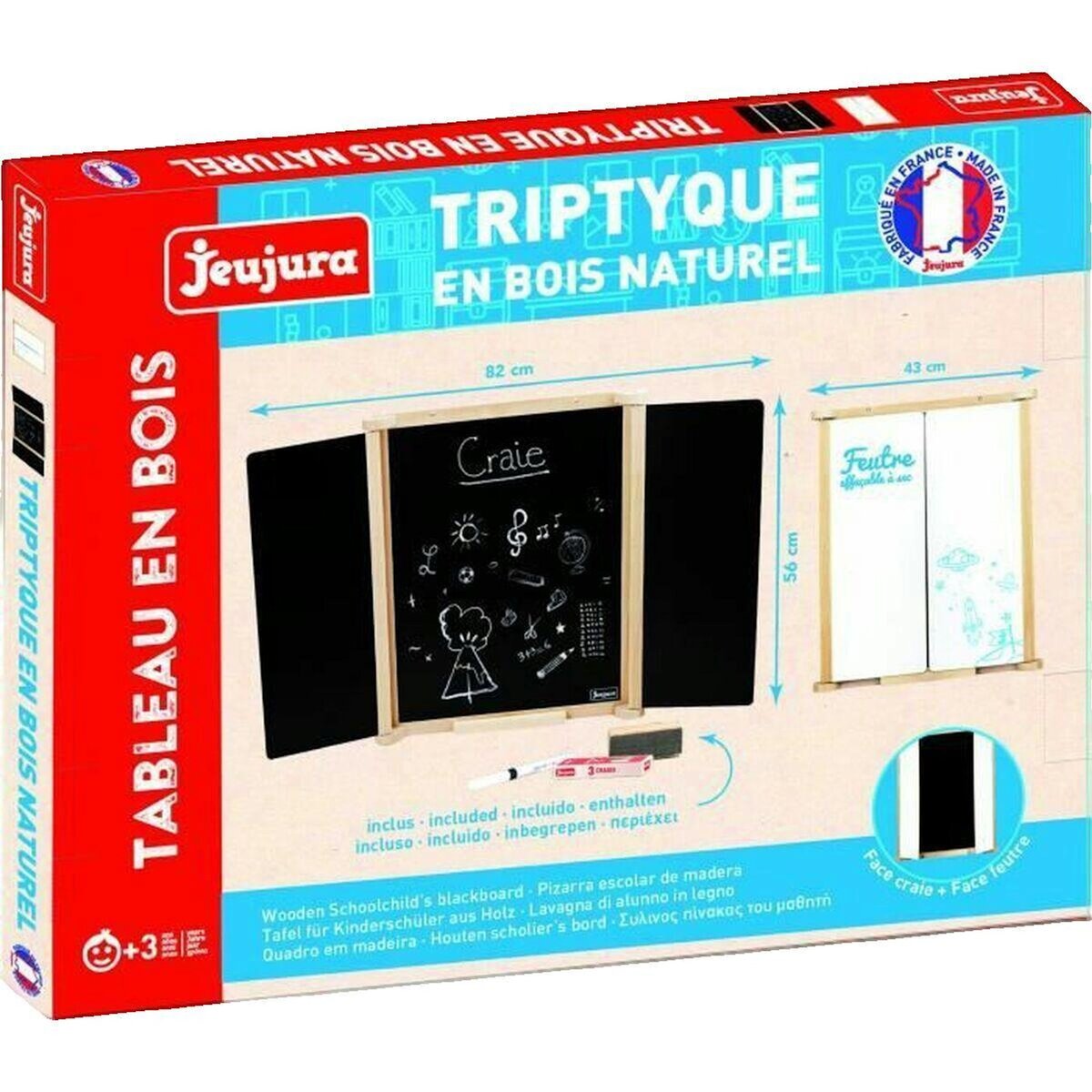 JeuJura Tableau éducatif en bois Jeujura naturel