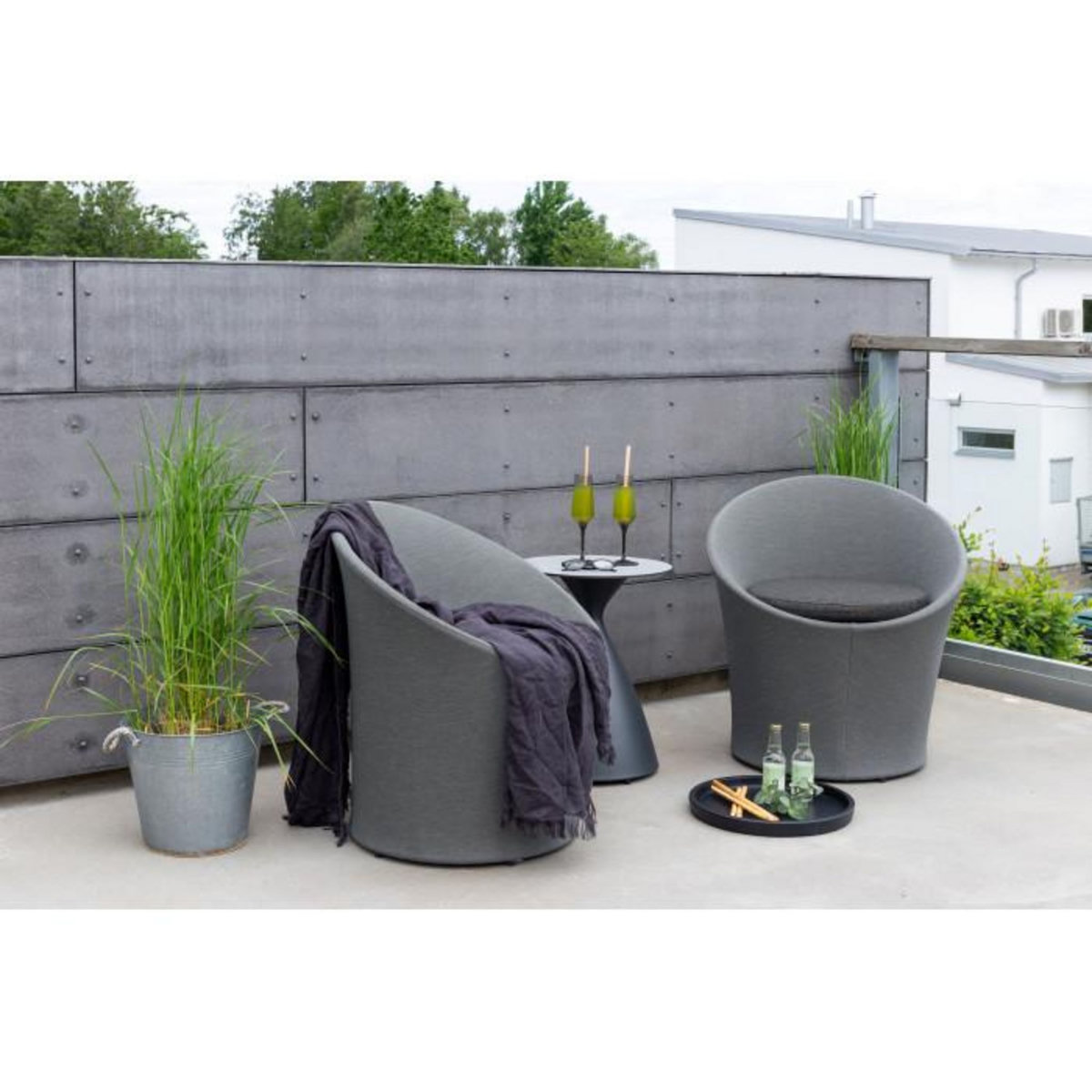 Paris Prix Salon de Jardin Design  Spoga  73cm Gris & Noir