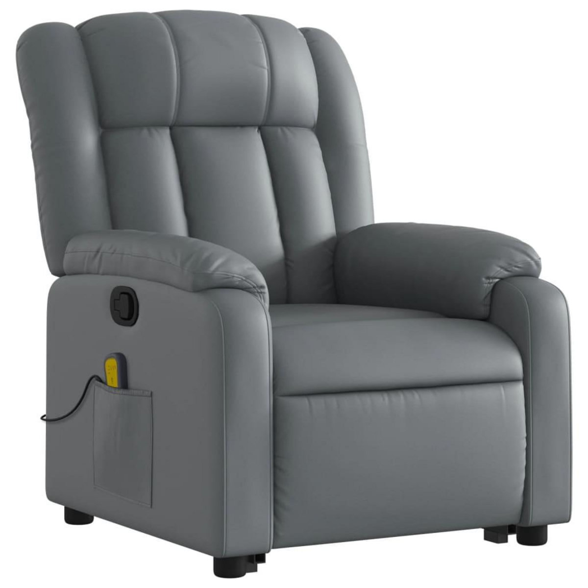 VIDAXL Fauteuil inclinable de massage Gris Similicuir