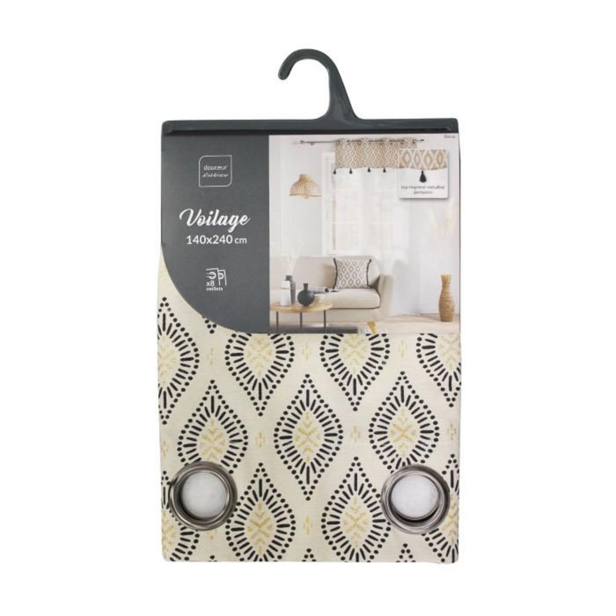 Paris Prix Rideau Voilage à Œillets  Oricia  140x240cm Beige