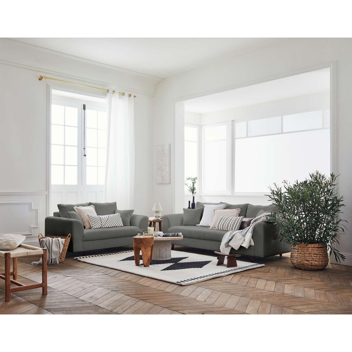 LISA DESIGN Rune - canapé 2 places - en tissu bouclette