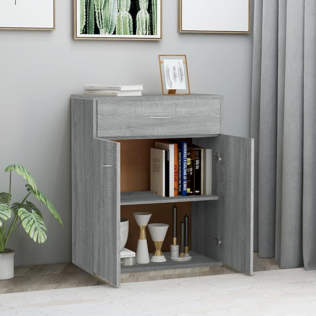 VIDAXL Buffet Sonoma gris 60x30x75 cm Bois d'ingenierie