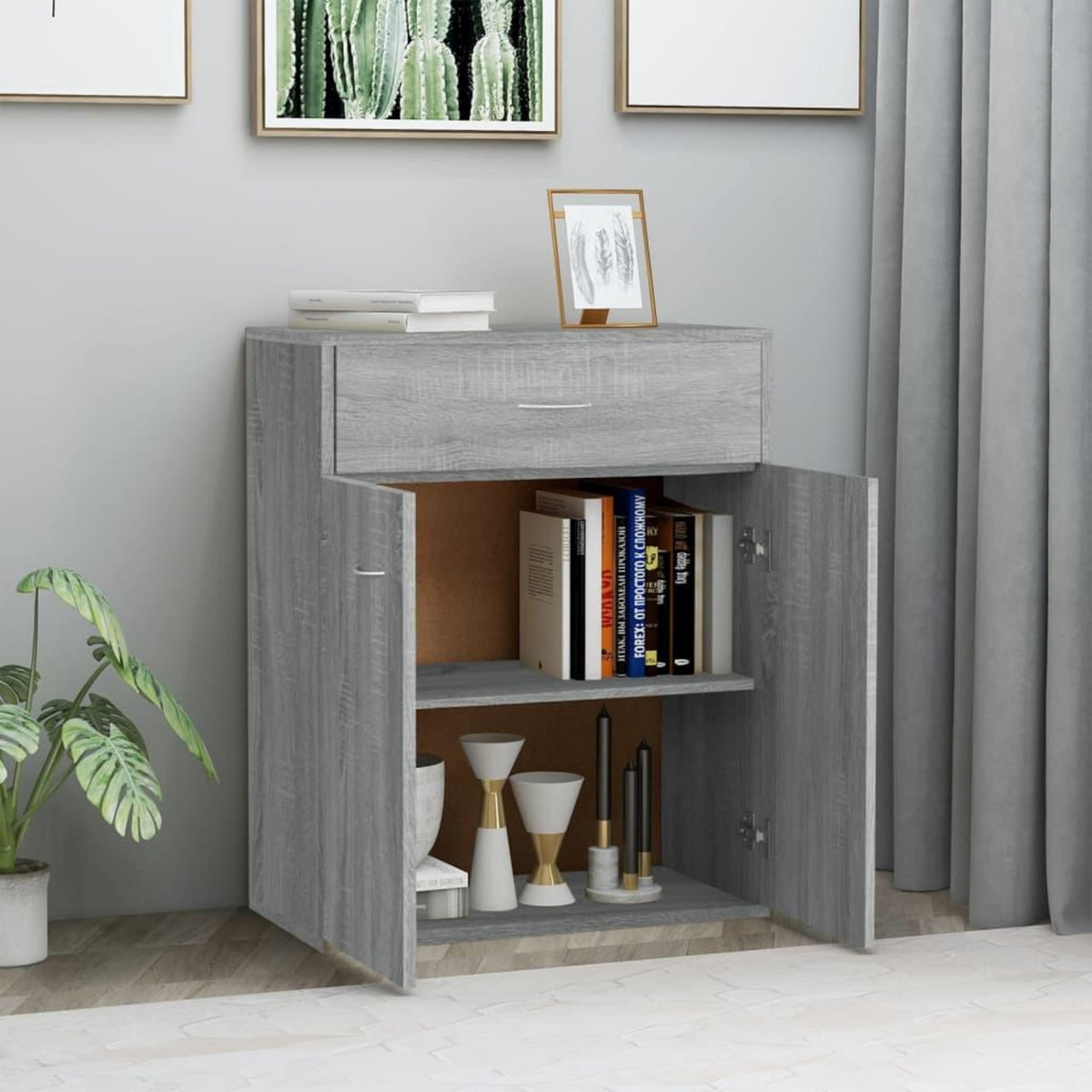 VIDAXL Buffet Sonoma gris 60x30x75 cm Bois d'ingenierie