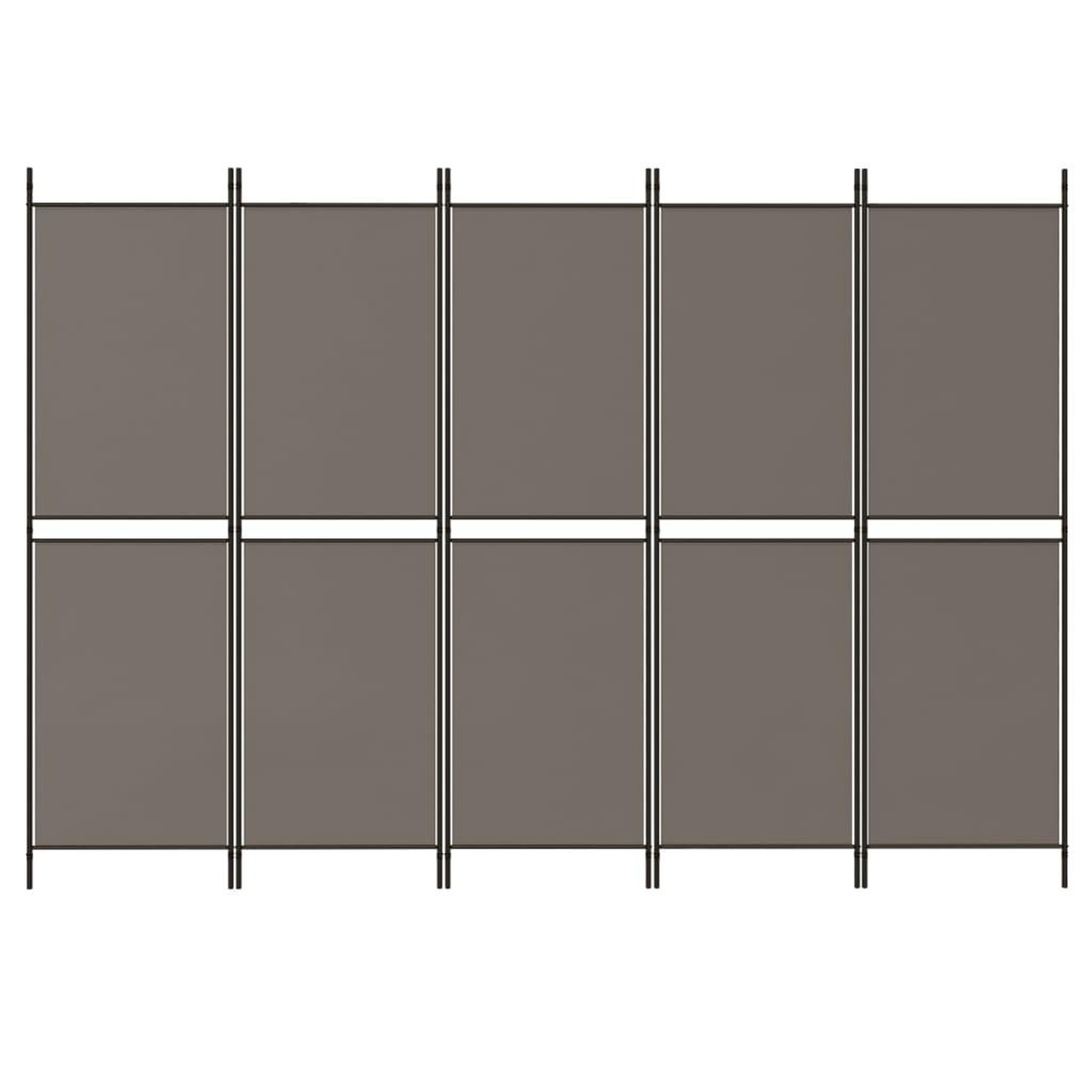 Voir la diapositive 3 : VIDAXL Cloison de separation 5 panneaux Anthracite 250x220 cm Tissu