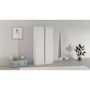 Voir la diapositive 2 : Demeyere Armoire de chambre - REVERSO - Blanc mat - 2 portes - 88,3 x 50 x 180,9 cm