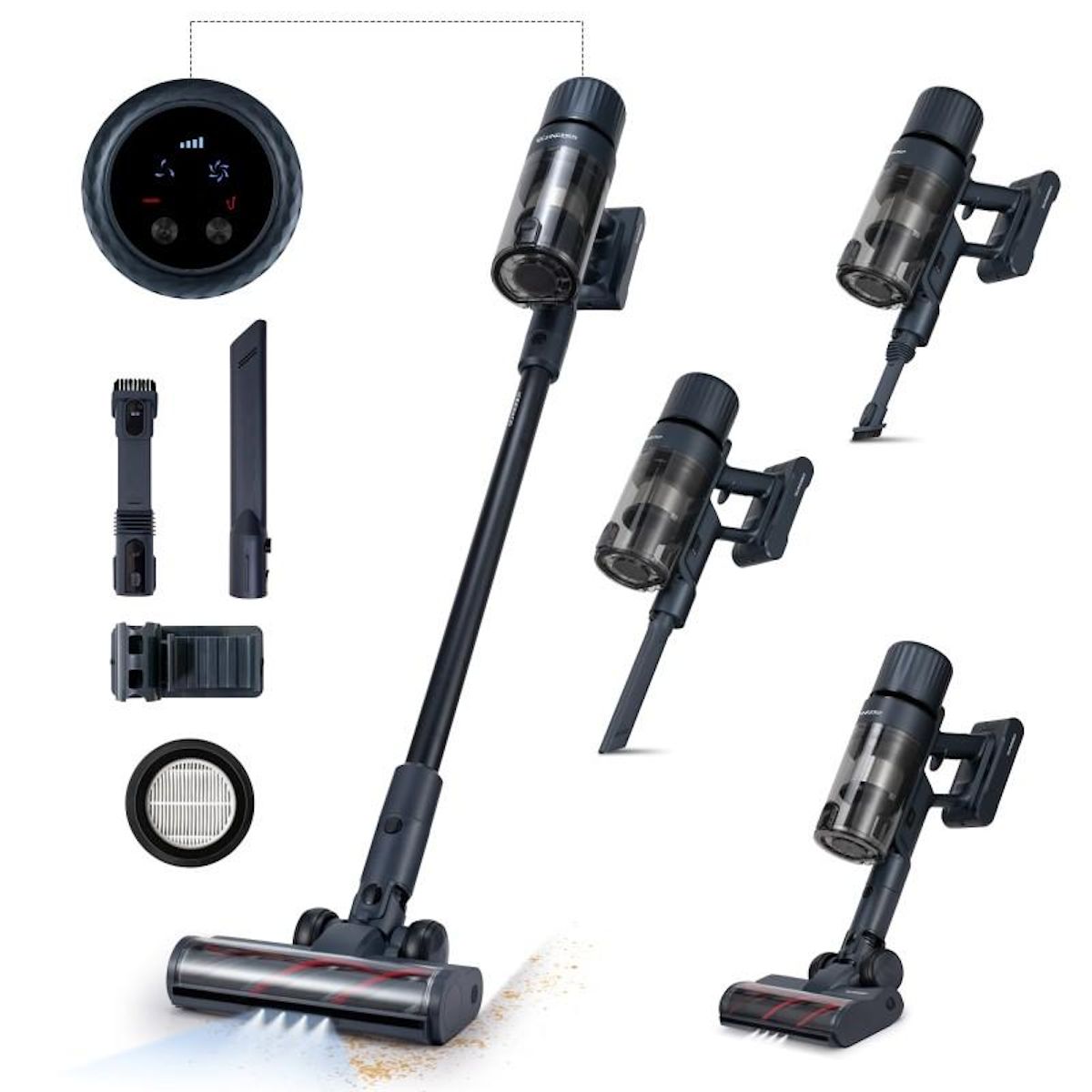 SCHNEIDER Schneider - Sch V20 - Noir - Aspirateur Balai Sans Fil Led - 140w - Filtration Hepa