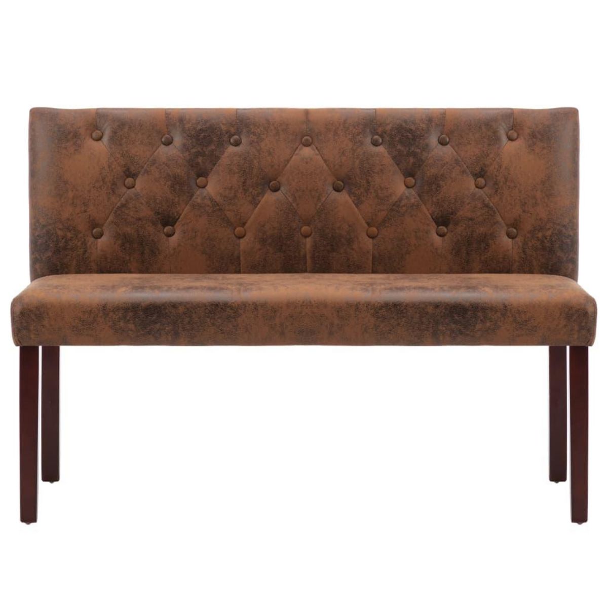 VIDAXL Banc 120 cm Marron Similicuir daim