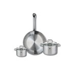 ELO Ensemble de 1 Poêle de cuisson 28 cm et 2 faitouts 12 et 16 cm Elo Profi Citrin