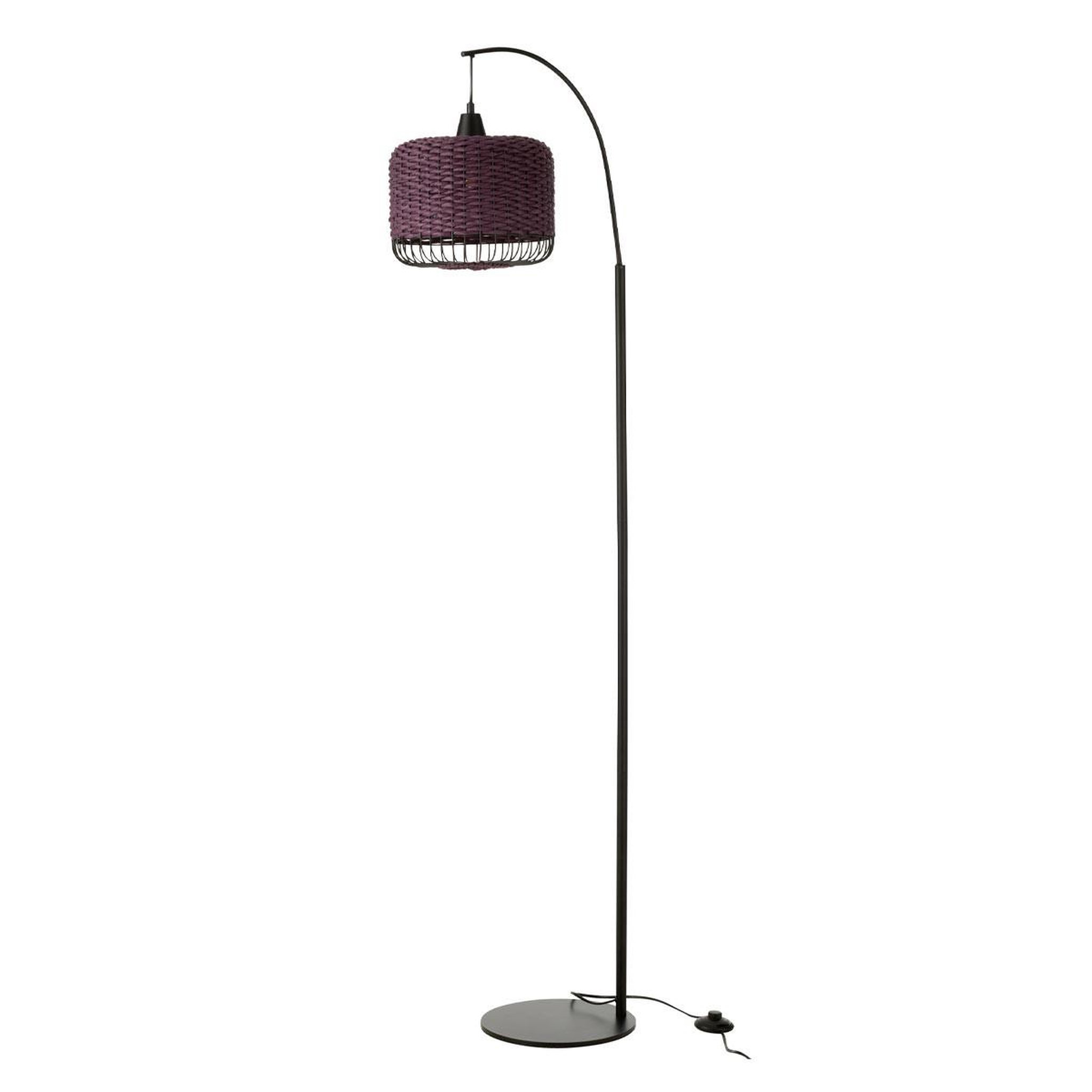 J-LINE Lampadaire lanterne en métal  eldon  168cm mauve