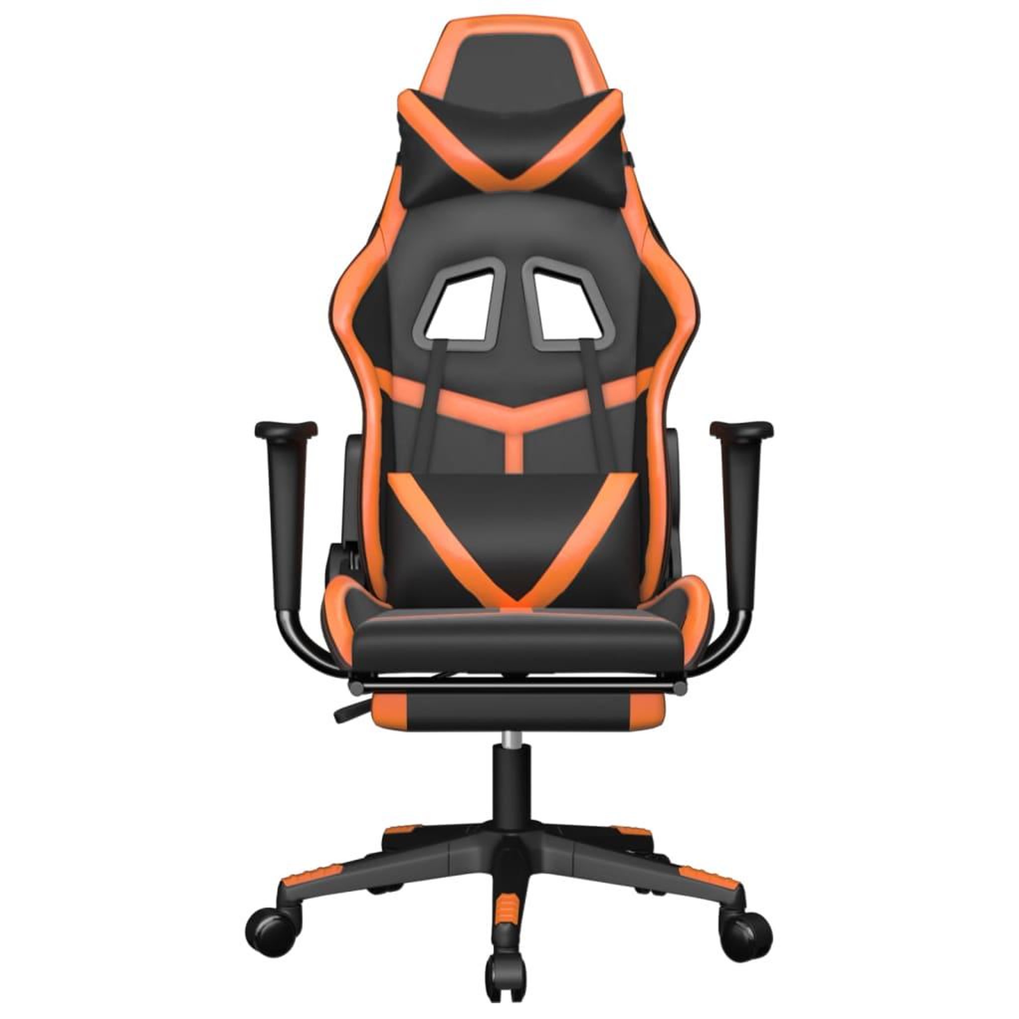 Voir la diapositive 4 : VIDAXL Chaise de jeu de massage et repose-pied Noir&Orange Similicuir
