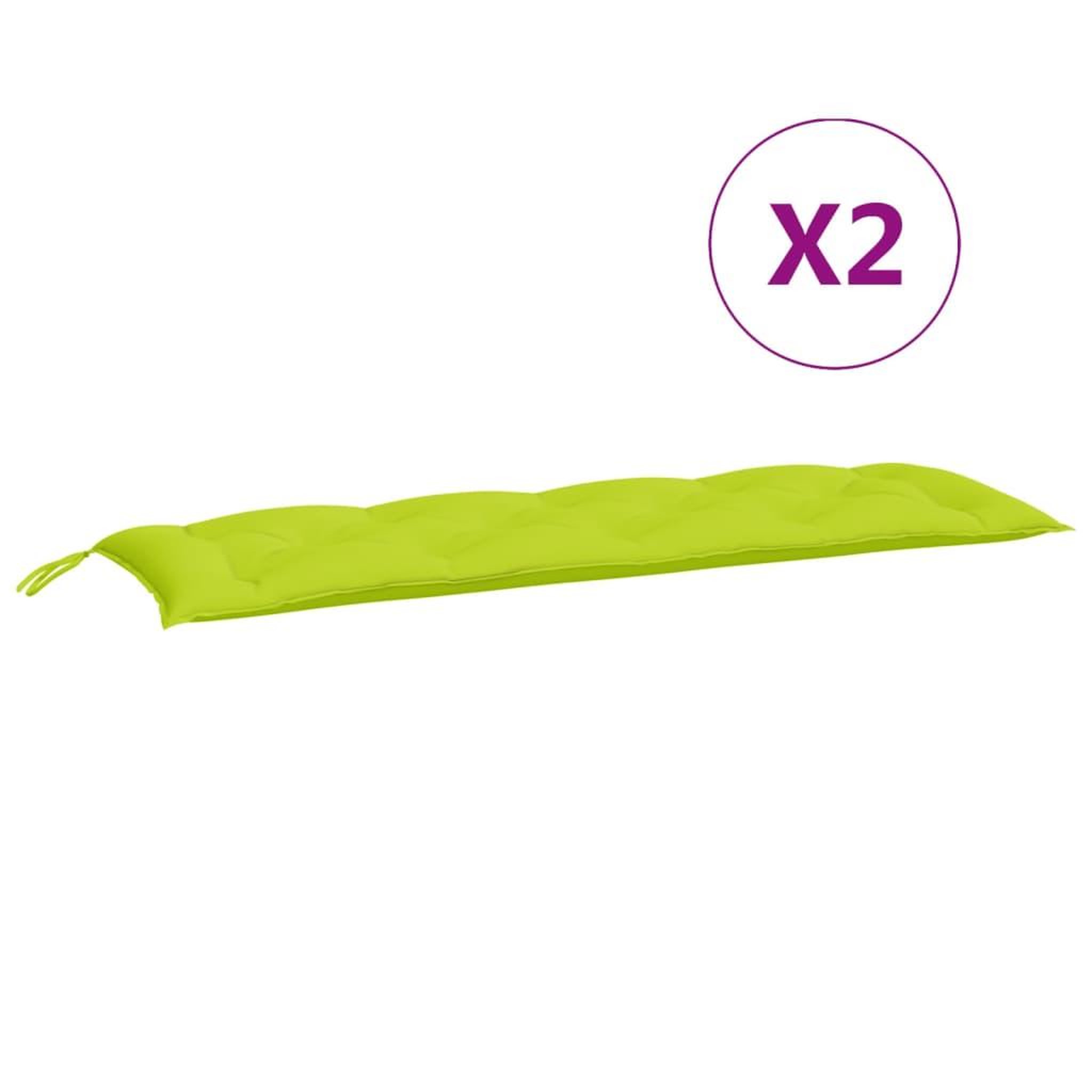 Voir la diapositive 5 : VIDAXL Coussins de banc de jardin lot de 2 vert vif tissu Oxford