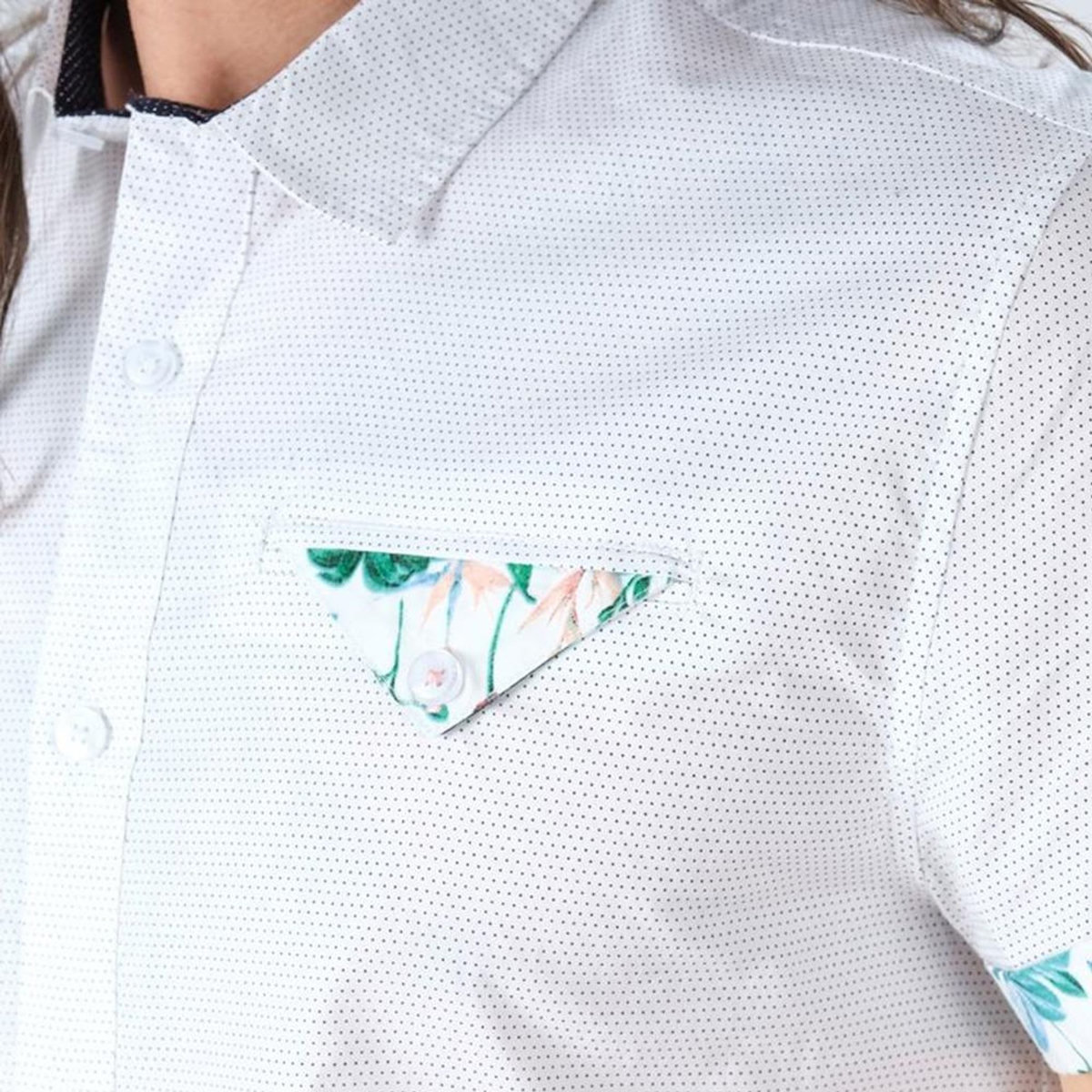 Deeluxe Chemisette Manches Courtes Blanche Homme Deeluxe Majorca