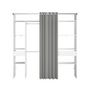 Voir la diapositive 2 : EKIPA EKIPA Dressing avec rideau - Blanc - L 198 x P 40 x H 203 cm - ARTIC