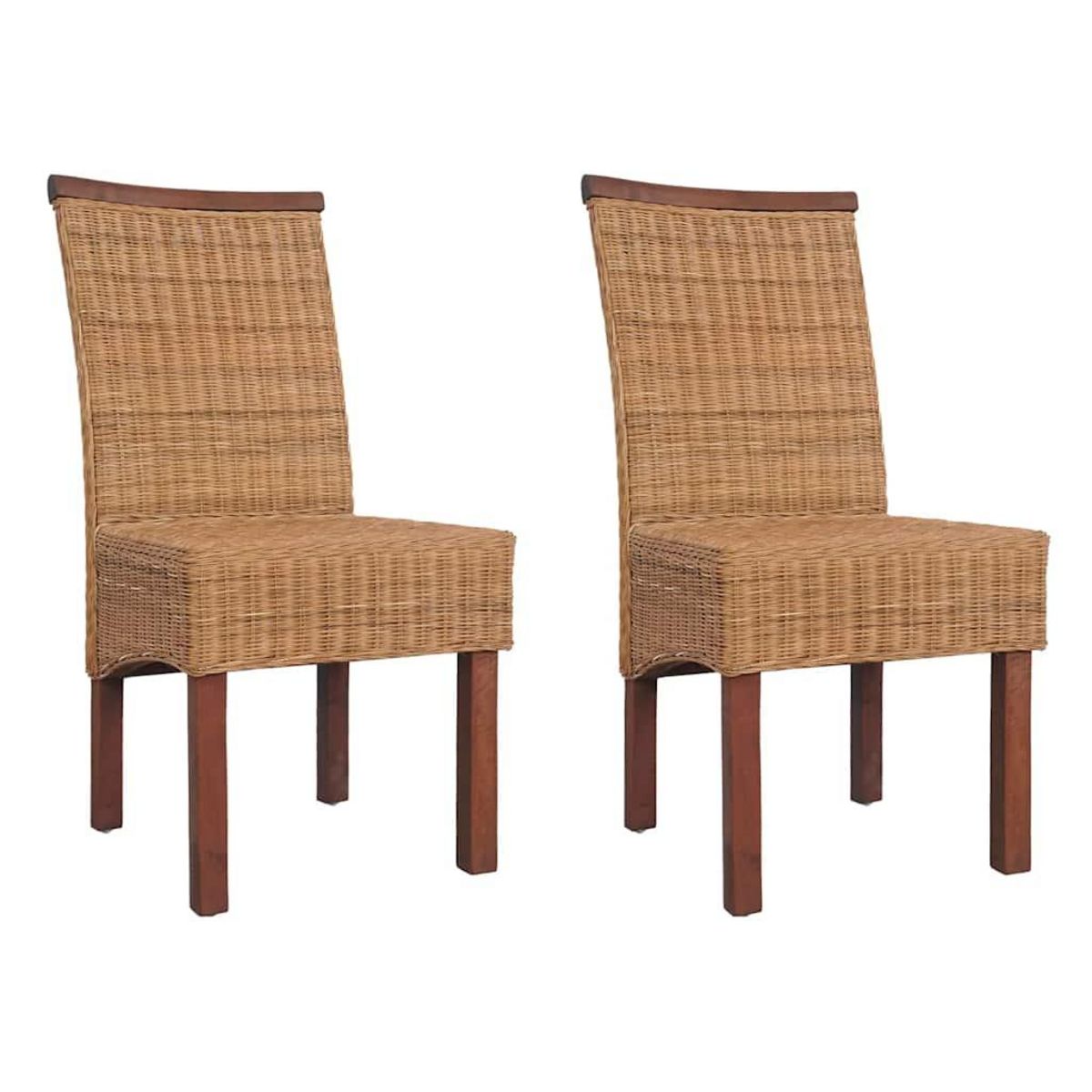 VIDAXL Chaises a manger lot de 2 marron rotin naturel