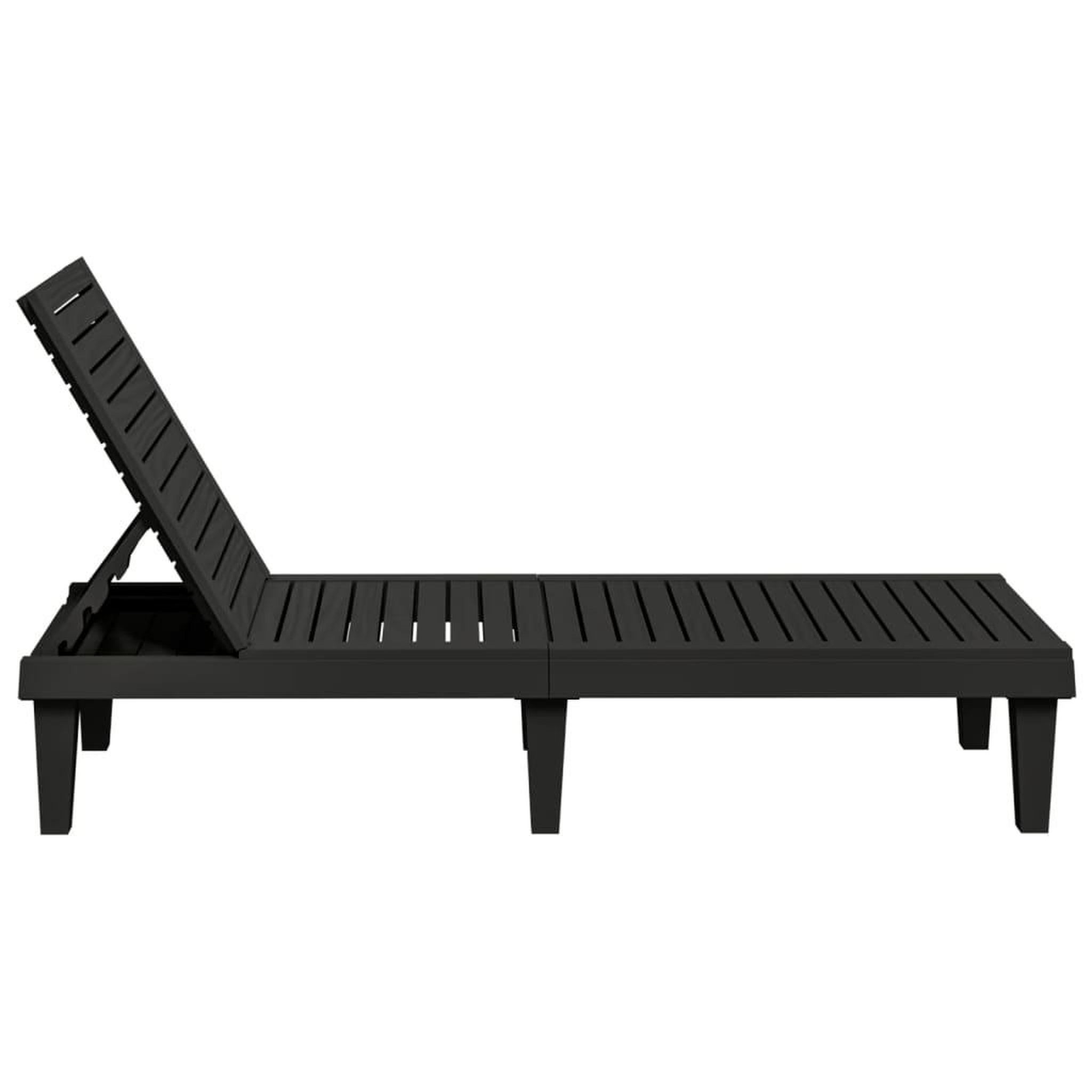 Voir la diapositive 4 : VIDAXL Chaise longue noir 155x58x83 cm polypropylene