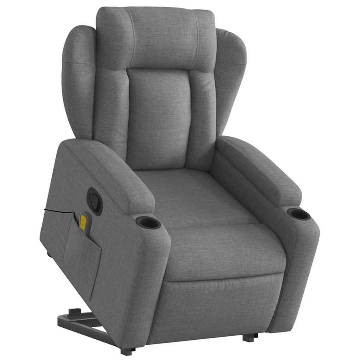 VIDAXL Fauteuil de massage inclinable Gris fonce Tissu