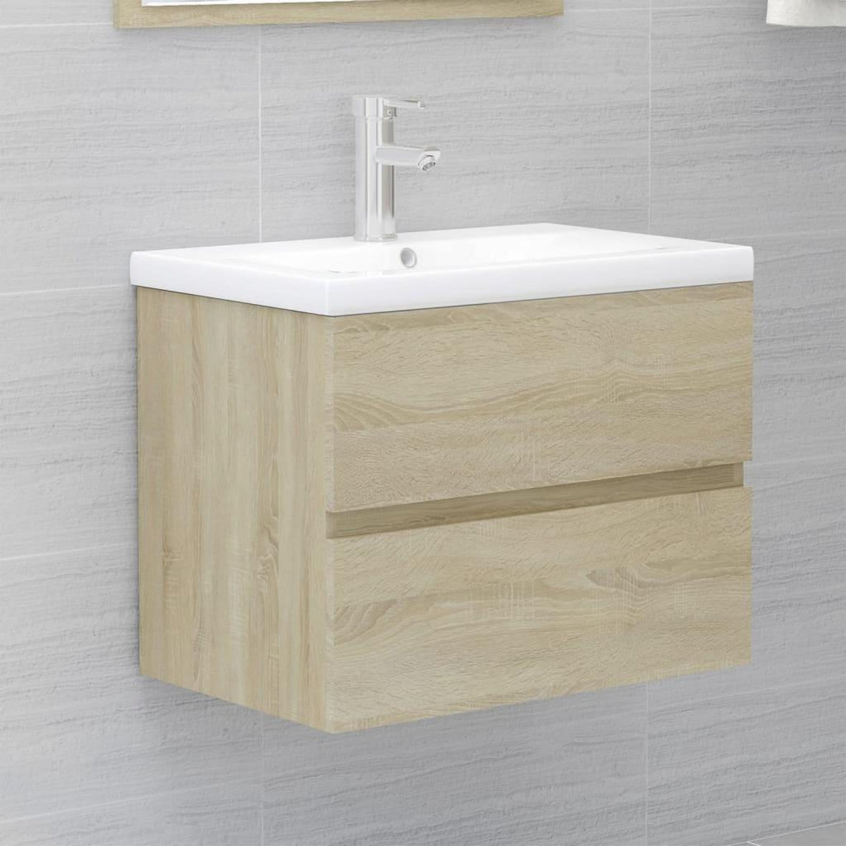 VIDAXL Armoire d'evier lavabo integre chene sonoma bois d'ingenierie