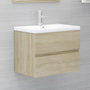 Voir la diapositive 1 : VIDAXL Armoire d'evier lavabo integre chene sonoma bois d'ingenierie