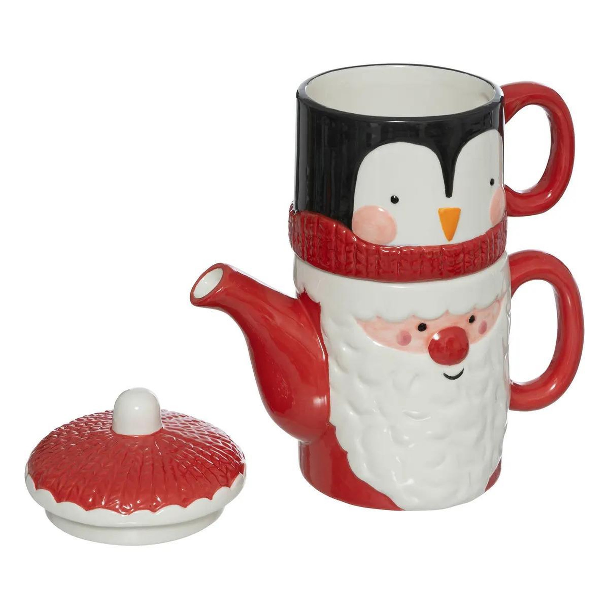 Voir la diapositive 4 : ATMOSPHERA Théière avec tasse  père noël  21cm multicolore