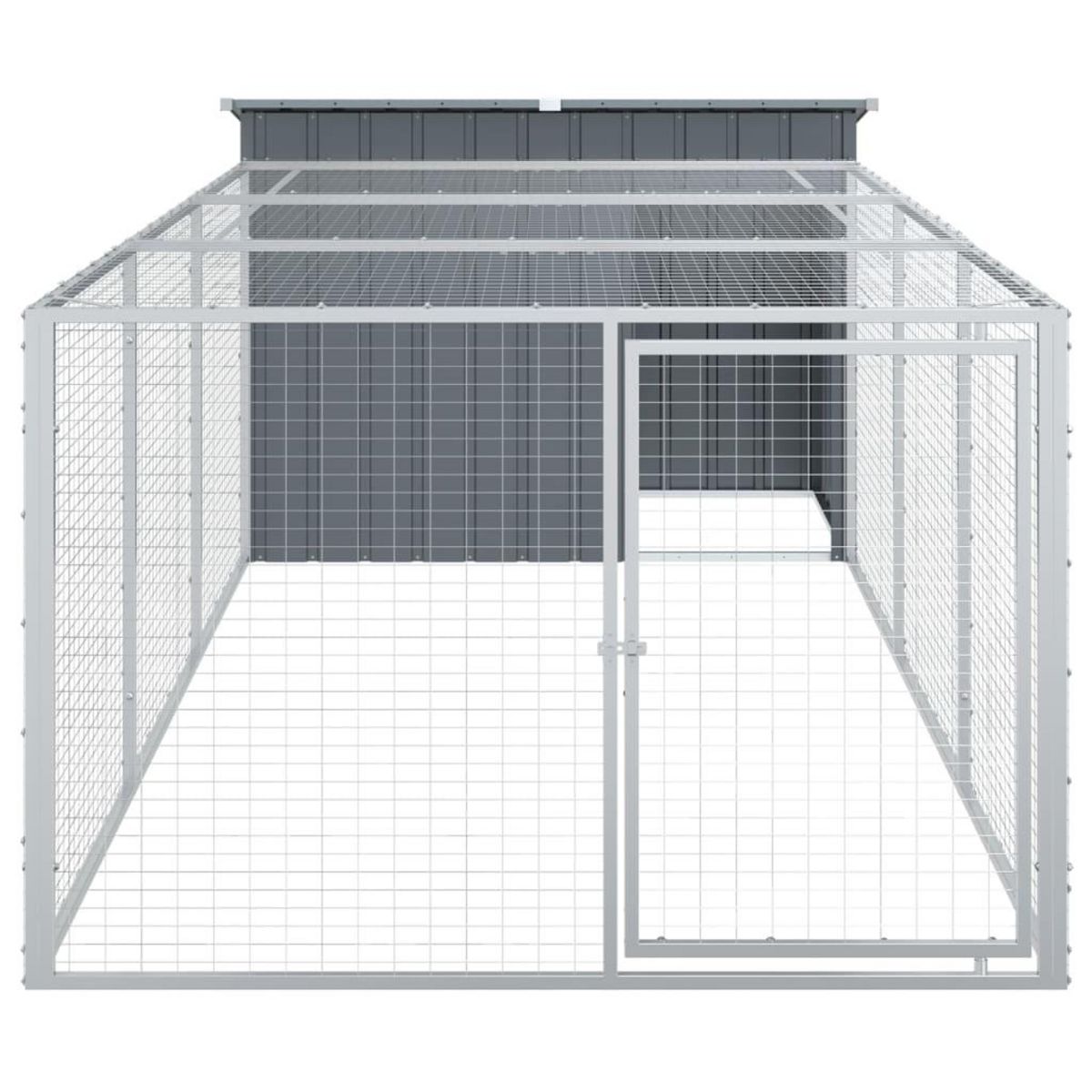 VIDAXL Niche pour chien avec cour anthracite 153x396x110 cm