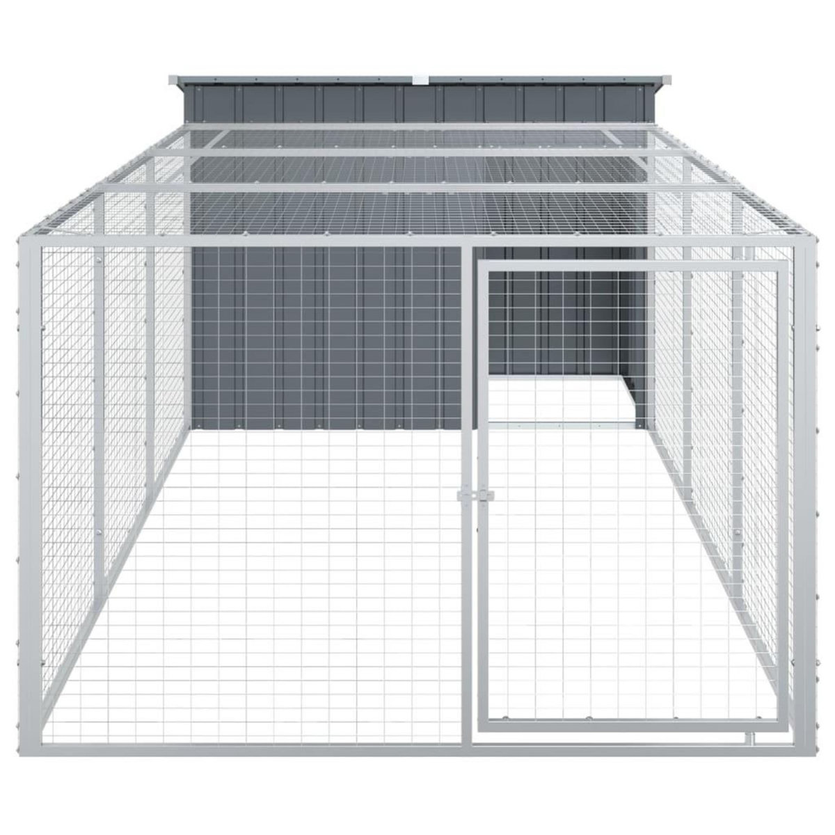 VIDAXL Niche pour chien avec cour anthracite 153x396x110 cm