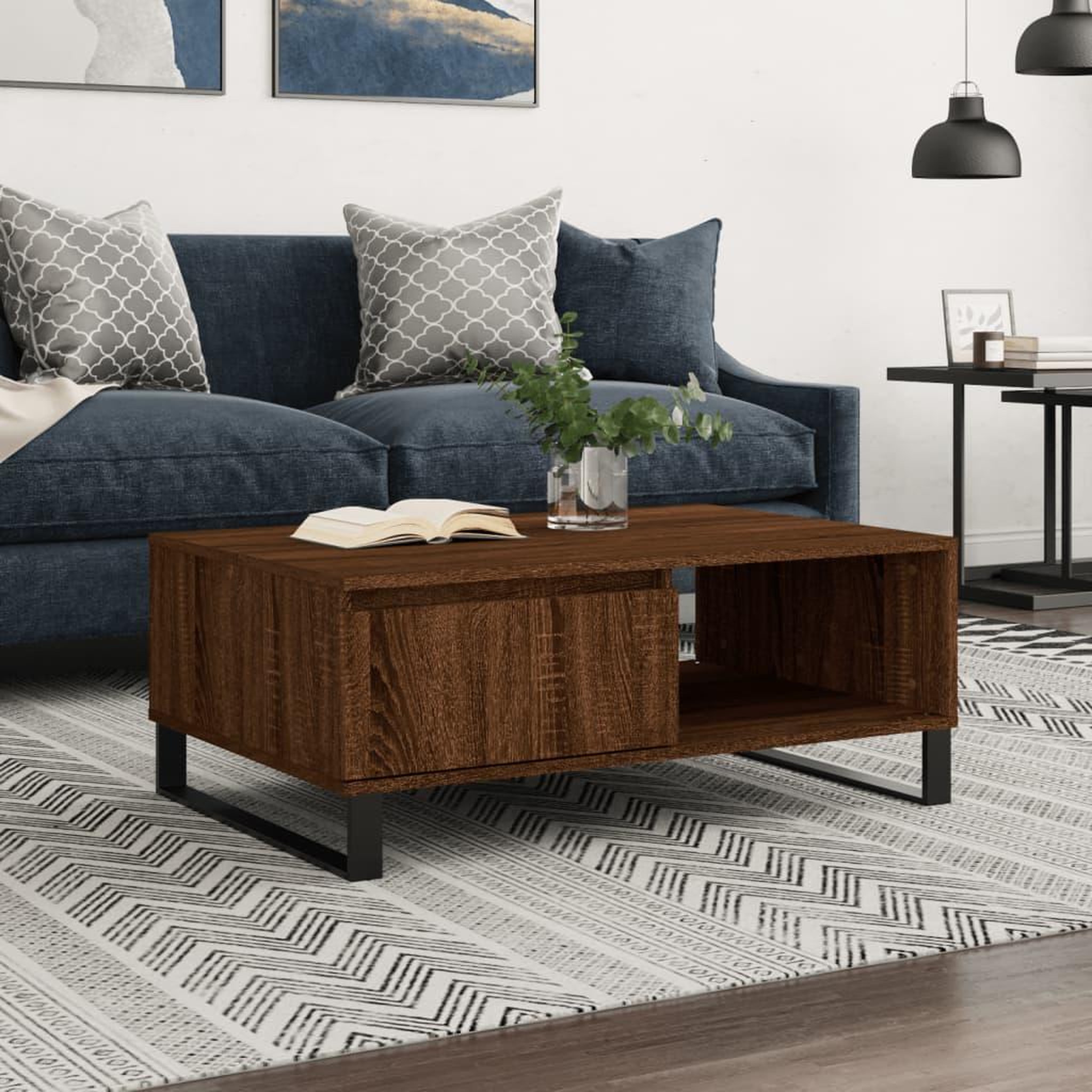 VIDAXL Table basse chene marron 90x60x35 cm bois d'ingenierie