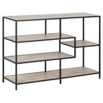 TOILINUX Bibliothèque 4 étagères asymétriques en MDF et métal. Coloris disponibles : Beige