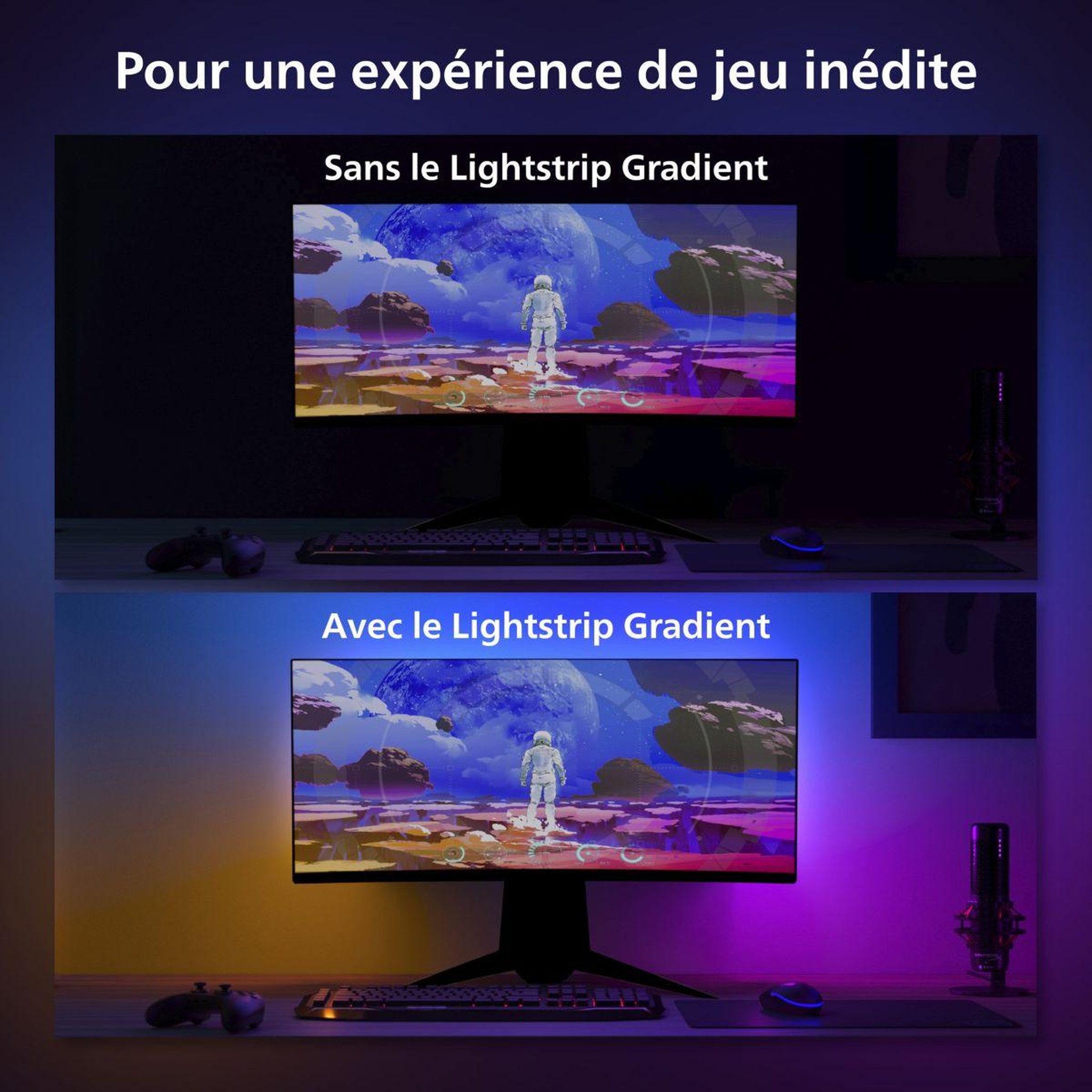 Voir la diapositive 5 : Philips Ruban LED HUE W&C Play gradient PC 32 34''