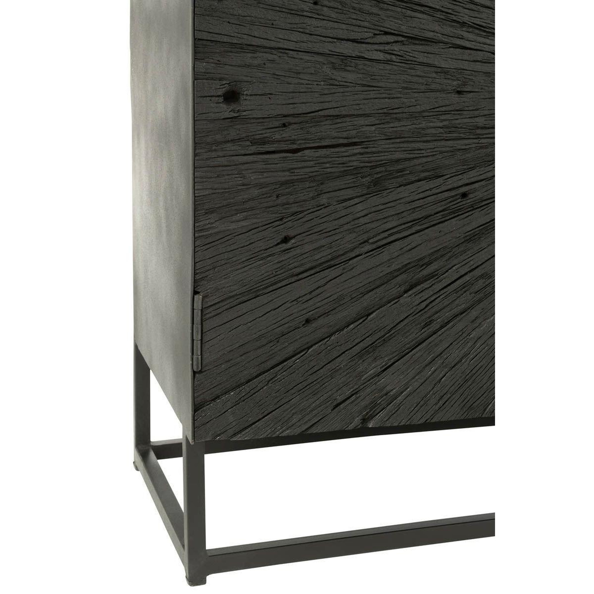 Voir la diapositive 6 : J-LINE Buffet 3 portes en bois  shanil  120cm noir